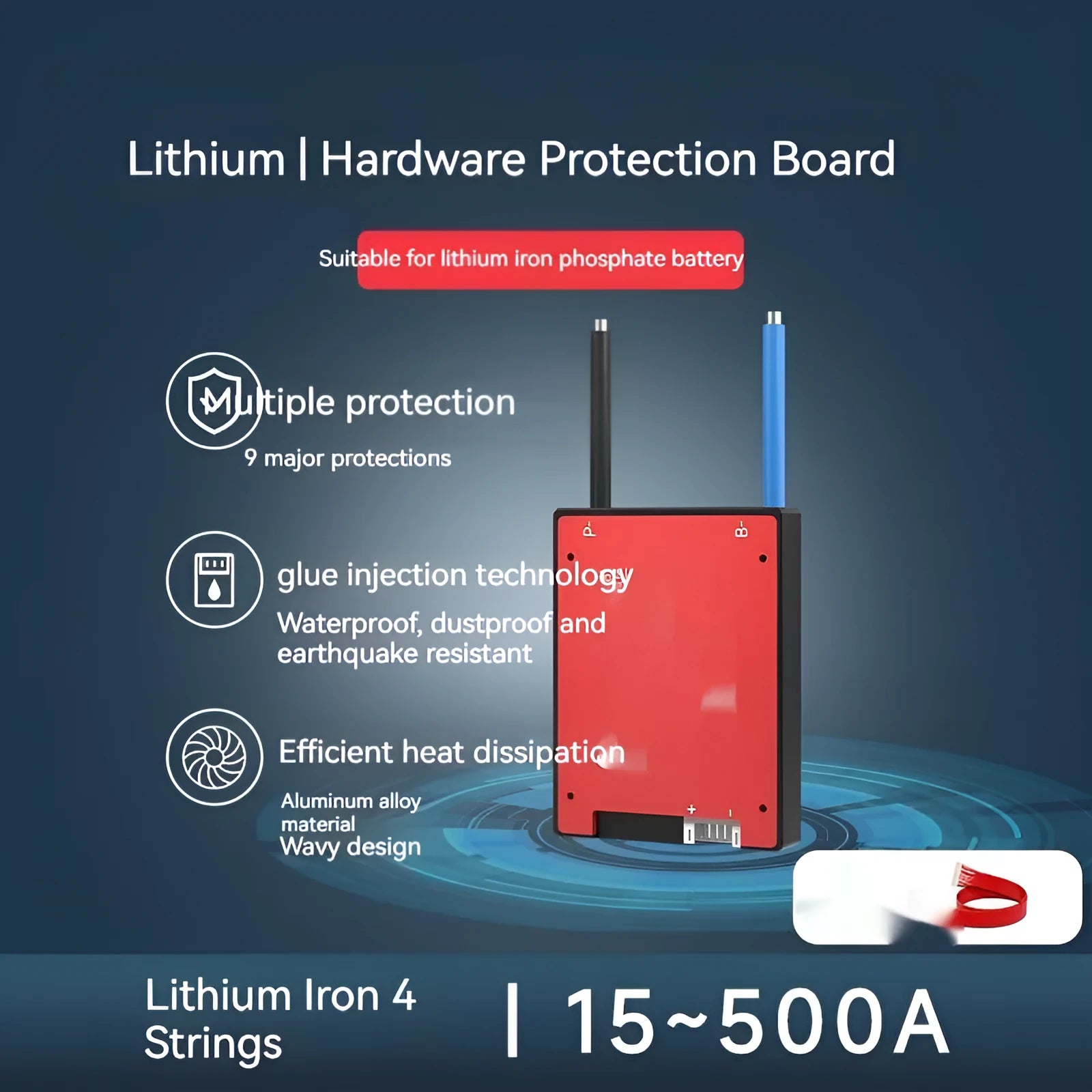 Dali lithium iron phosphate 4S 12V battery protection circuit board with metal terminals