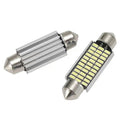 White aluminium double-tip car roof light for licence plate and interior illumination.