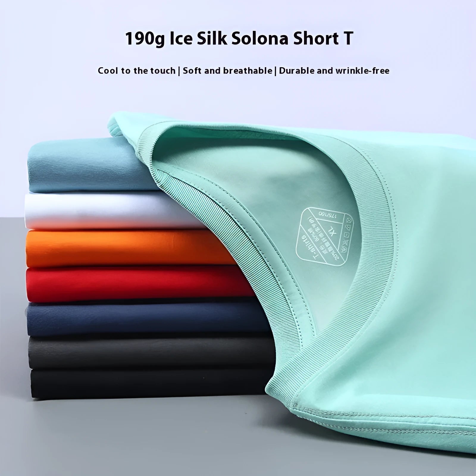Solona Ice Silk cotton blend short sleeve t-shirt in loose fit, available in multiple colours for summer