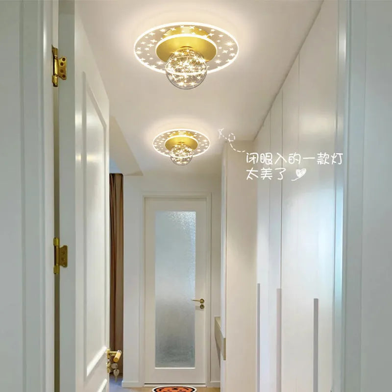 Modern simplicity LED ceiling lamp body in black, gold, or white finish for hallway and corridor installation with 220V support
