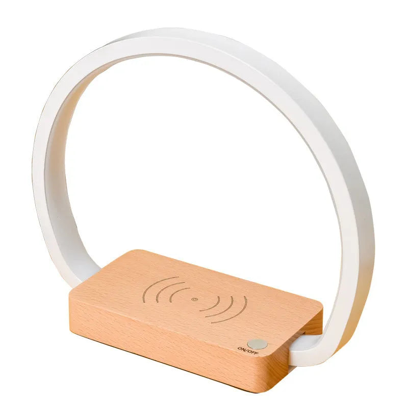 Wireless fast charging touch night light solid wood European style desk lamp with USB cable