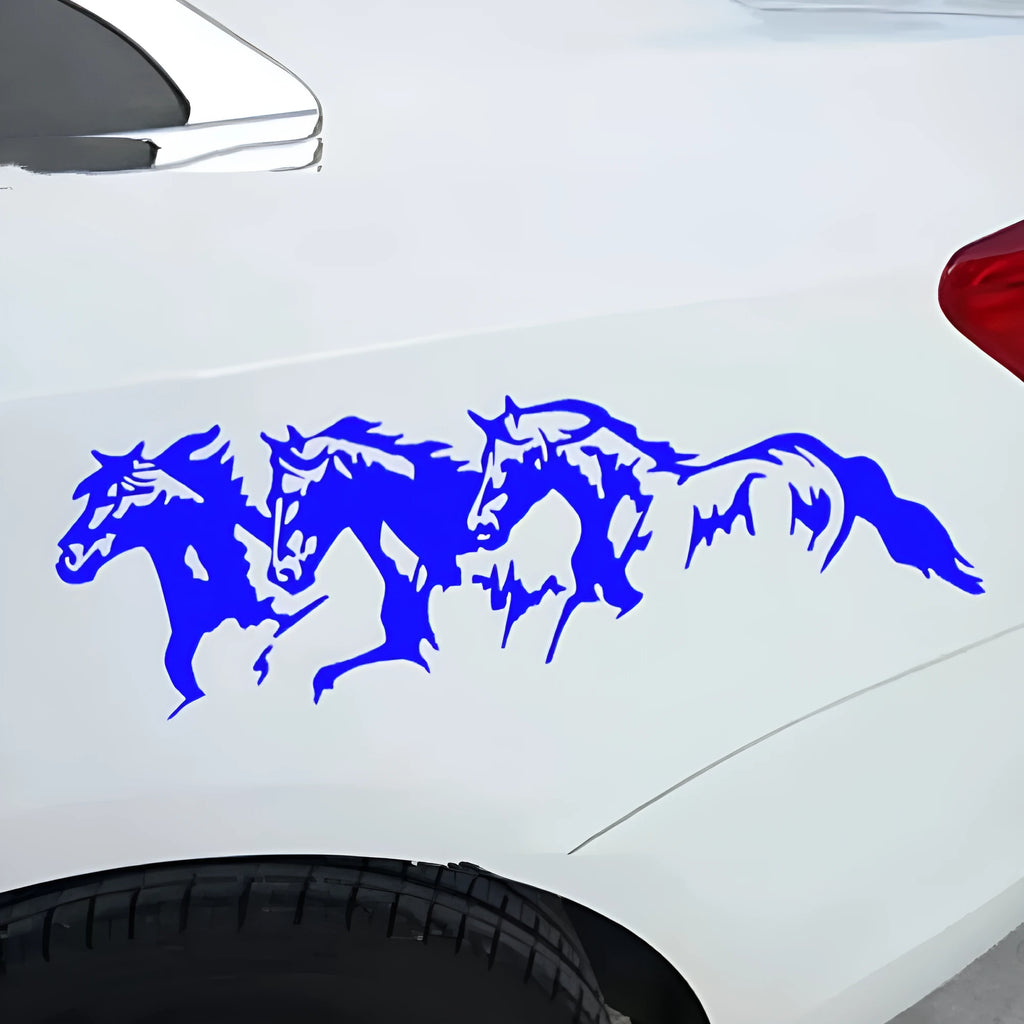 Three horses design 25x8cm auto decal for car body sticker customisation