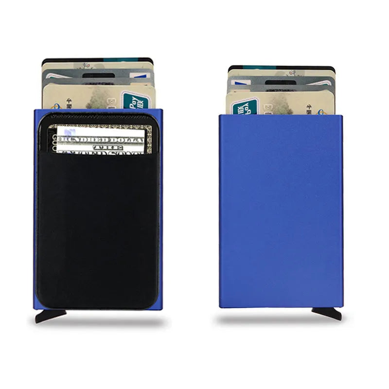 Aluminium alloy metal credit card holder with frosted finish in multiple colours