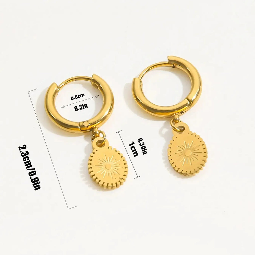 Stainless steel geometric earrings with ellipse design in XY-EH005 colour for women's fashion