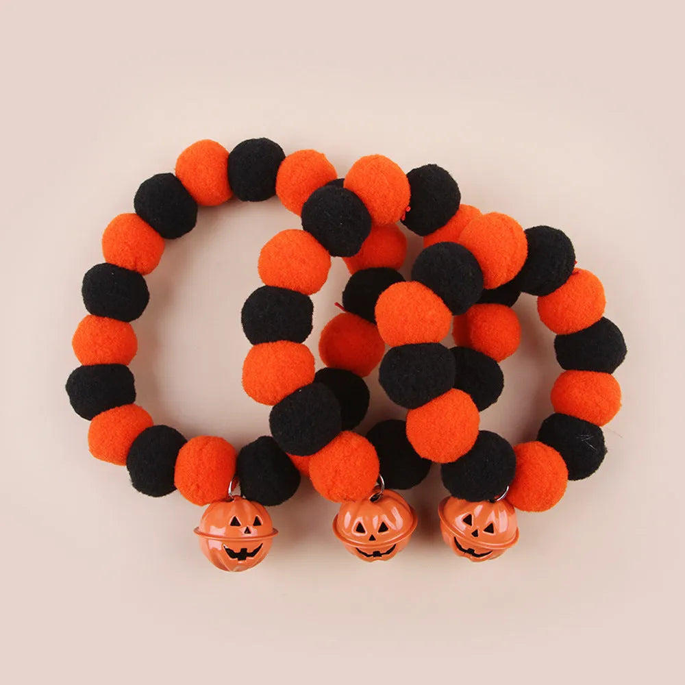 Halloween pumpkin design pet collar for cats and dogs with adjustable sizing