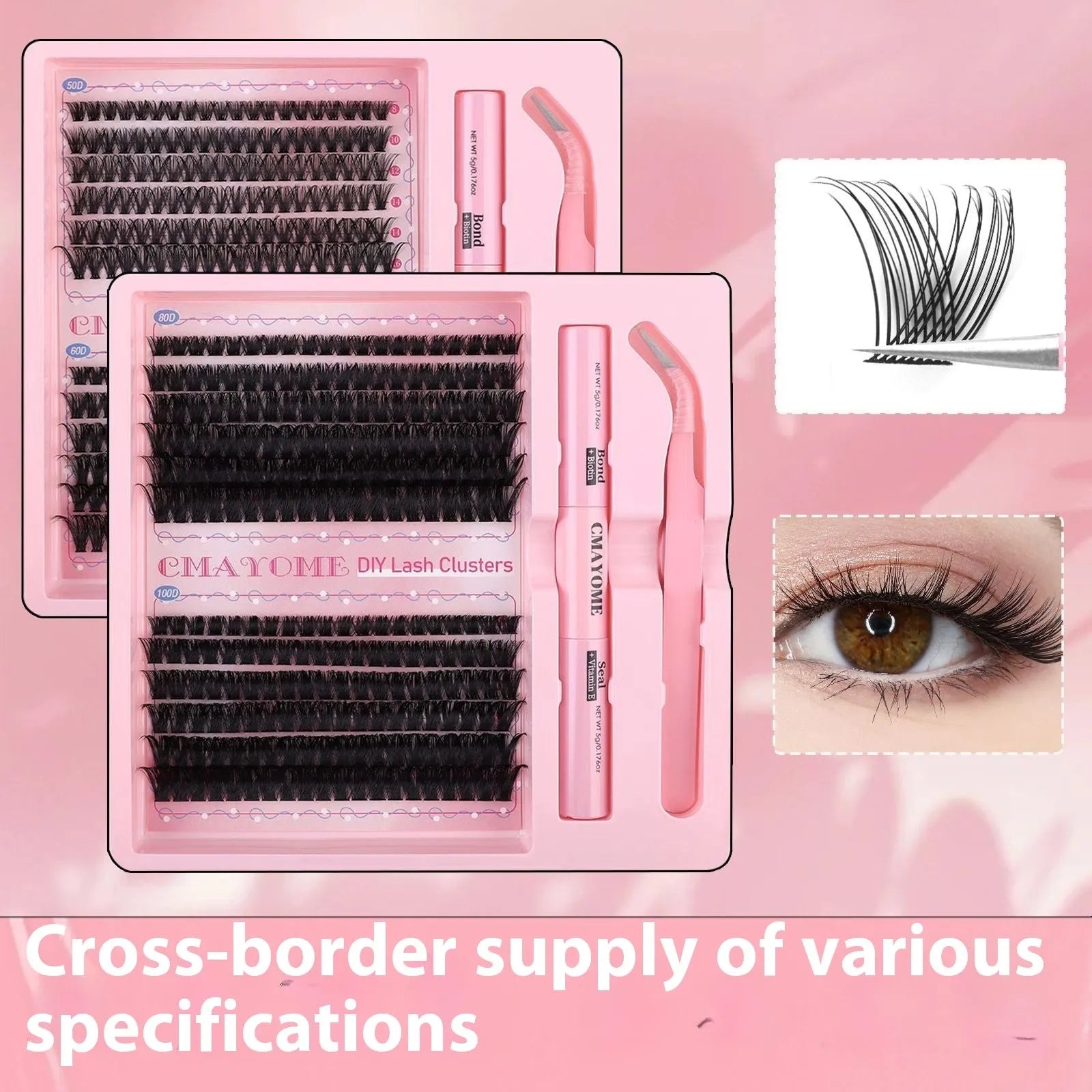 DIY single cluster false eyelashes individual artificial fibre lashes 15.5cm length
