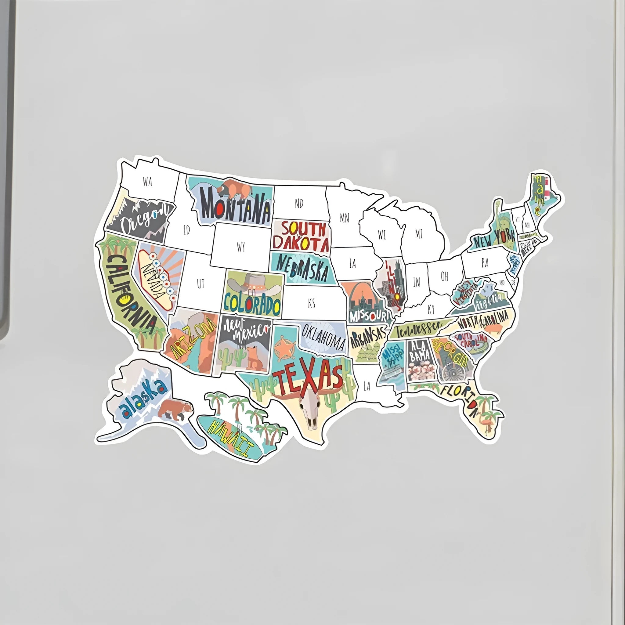 Travel sticker set with adhesive letter stickers and white background map for car body decoration