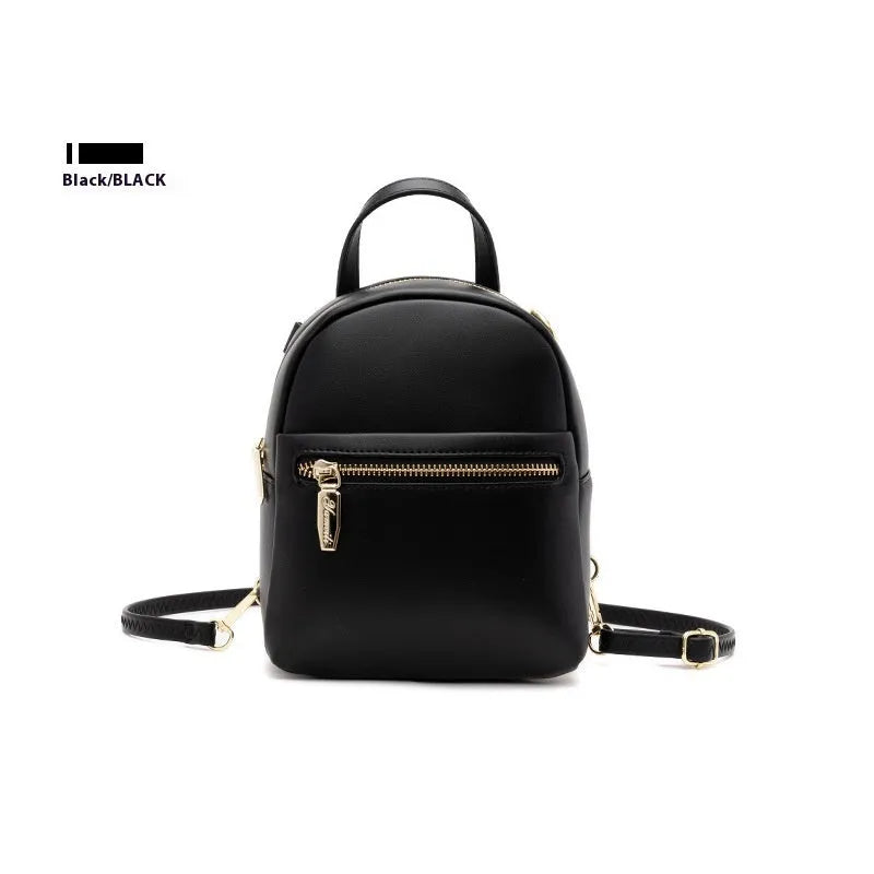 Soft PU mini backpack in street style with 3D pocket, shown in one of six available colours.