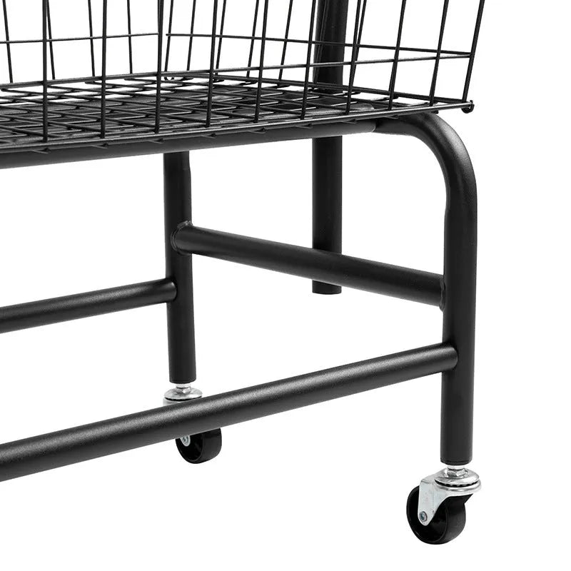 Single rod pulley storage car wall-mounted garment rack in black or white iron construction