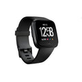 Black waterproof smart watch with heart rate monitoring and sleep tracking on silicone wrist strap