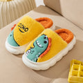 Couple dinosaur plush slippers in three colour designs with thickened soles for indoor wear