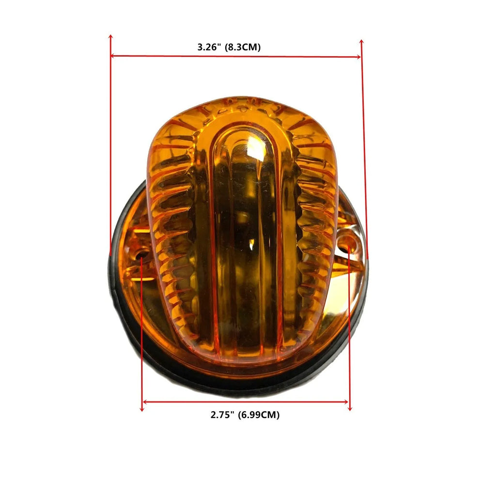Five GR-series LED roof cab lights with yellow, transparent, and smoked black lenses on rubber bases.