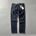 Men's primary colour straight leg denim jeans with a mid waist fit on a neutral background.