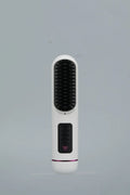 Portable hair straightener comb with negative ion technology in white, blue, or grey colours