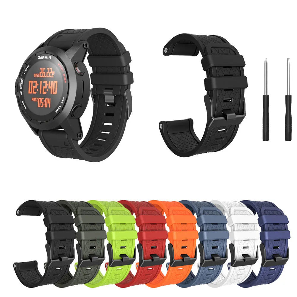 Jiaming 26mm silicone watch strap in multiple colours with stainless steel watch-buttom connector