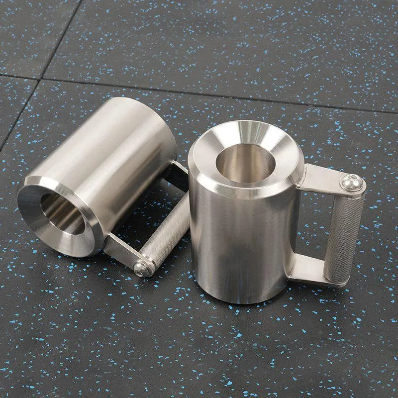 Silver stainless steel dumbbell cup weight measuring 8kg for gym equipment