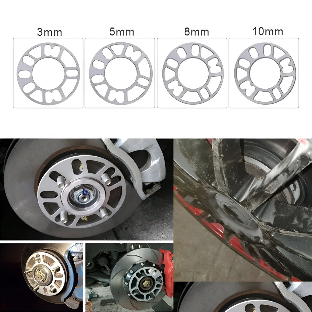 Automotive wheel hub widening gasket/spacer for brake caliper clearance in multiple thickness options