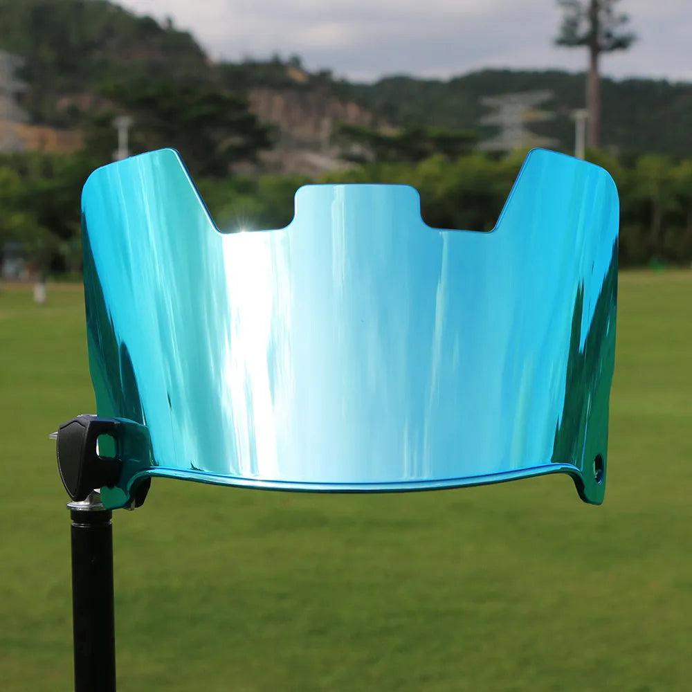 American style multicolor rugby helmet goggles showing tool-free attachment system
