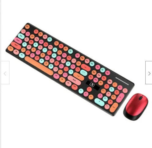 Wireless punk manipulator keyboard and mouse set in vibrant yellow mixed colour