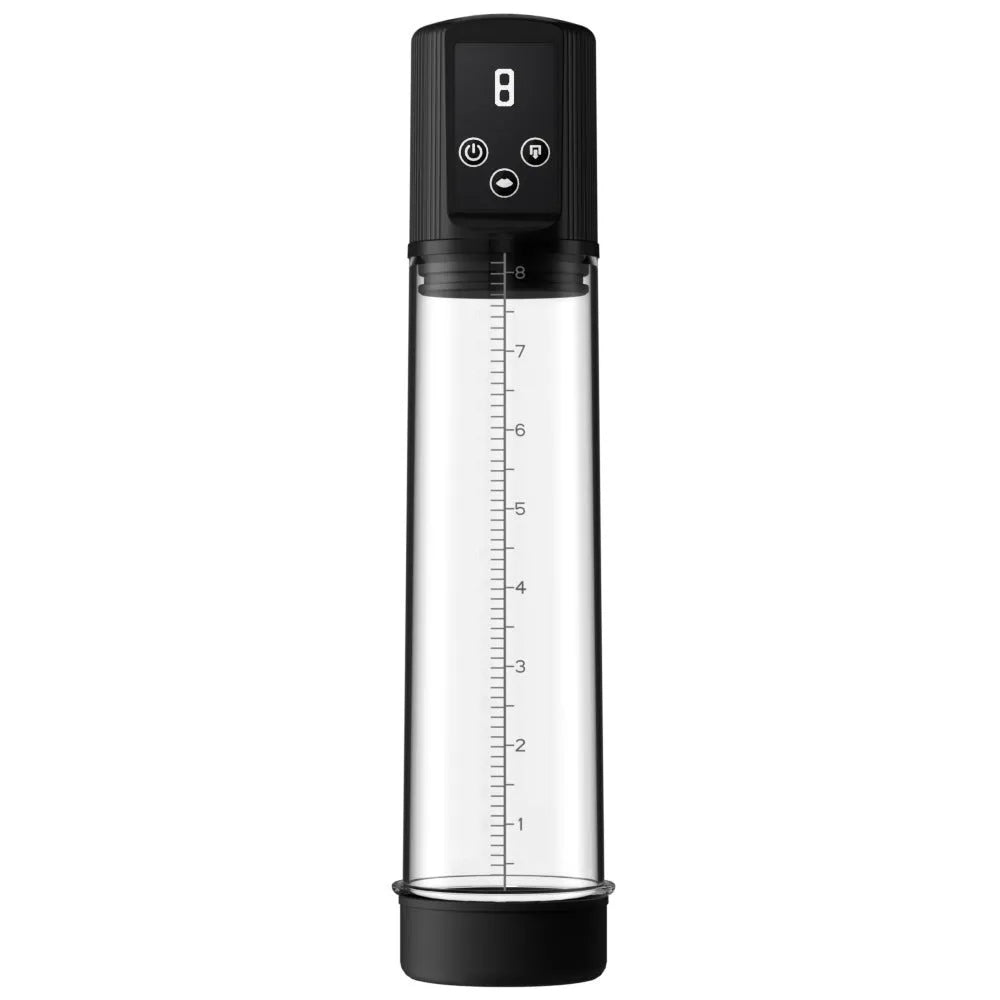 Electric male masturbation pump device for penis exercise made from ABS and TPE.