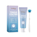 Tongue cleaning gel kit showing 50g tube and 17cm brush for oral hygiene