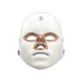 White rose gold LED beauty mask device with touch controls and facial treatment lights
