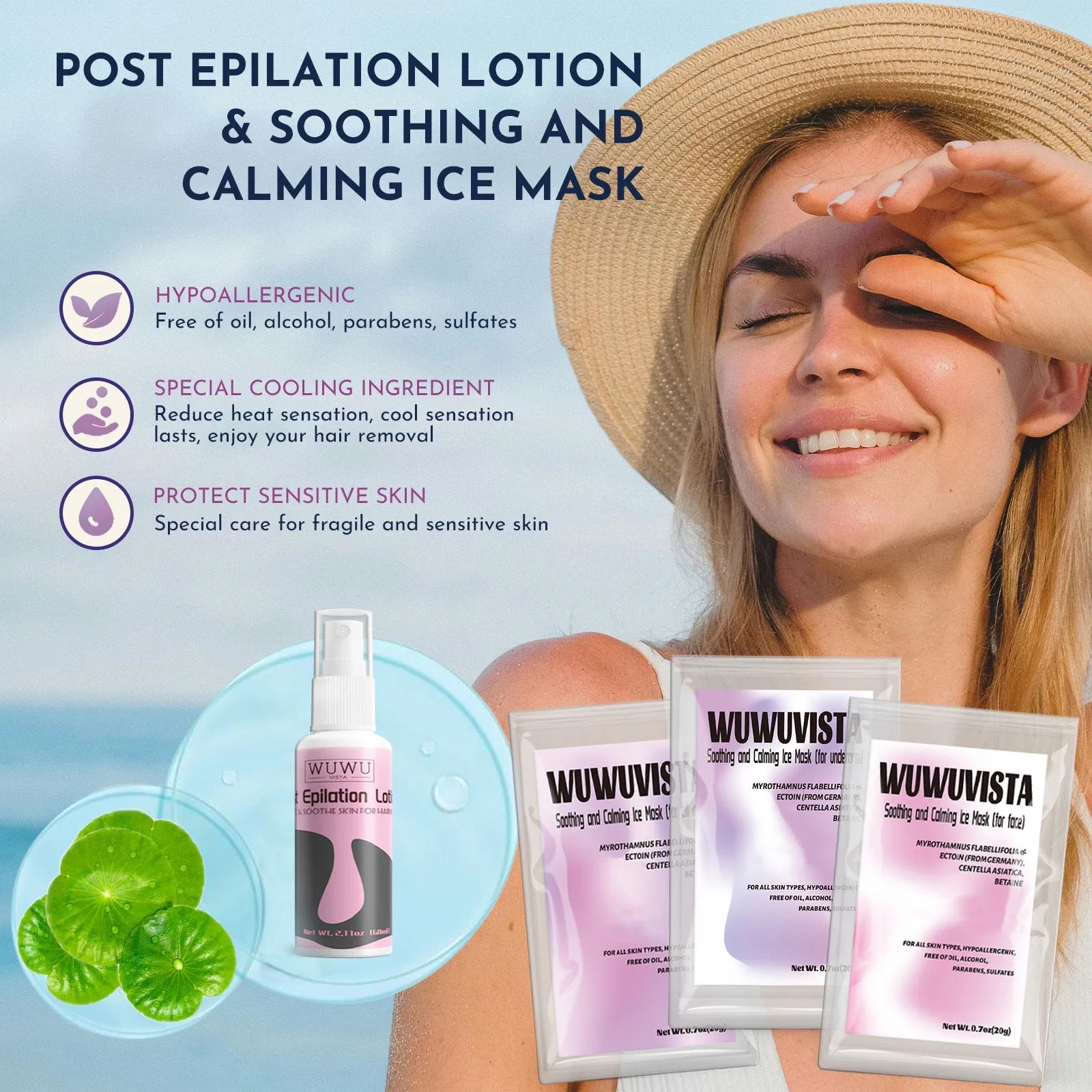 29-piece waxing gift set with compact wax warmer, wax beads, facial and body sticks, aftercare lotion and ice masks