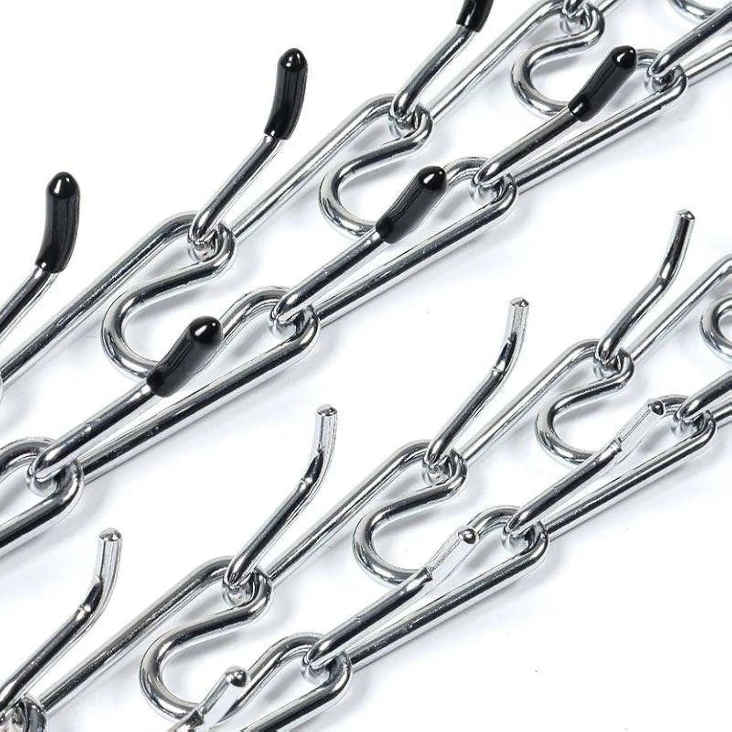 Stainless steel adjustable dog prong collar with comfort rubber tips and chain links