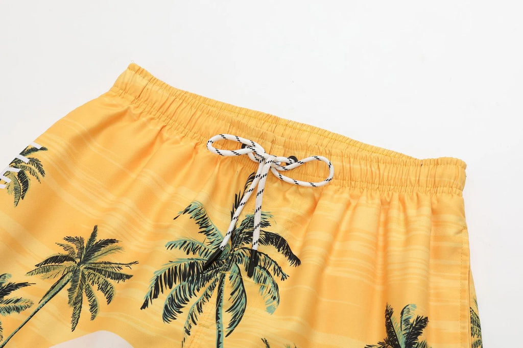 Coconut pattern polyester beach shorts for men and women in picture colour STK220201