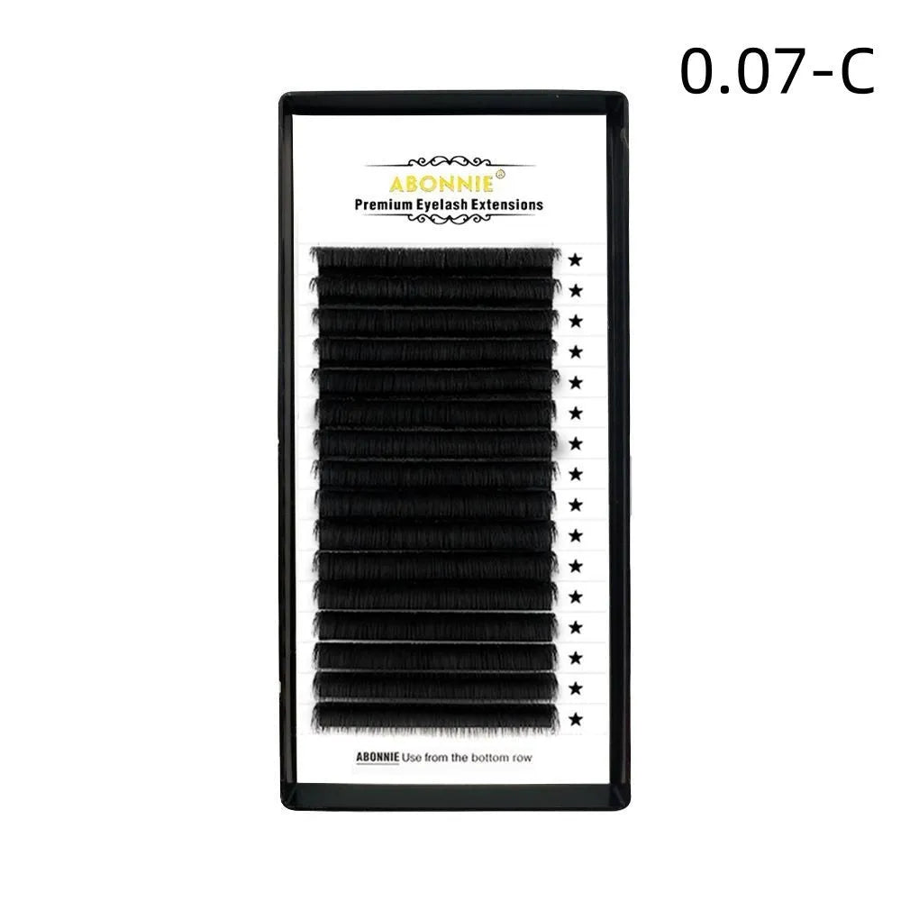 Mink hair false eyelashes on a card showing the dense 16-row matte band and varying lash lengths.