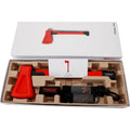 Red plastic Home Fitness Axe Muscle Trainer for strength training at home.