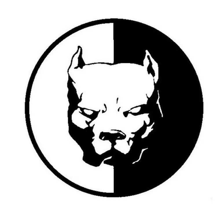 Square reflective sticker with a superhero bulldog design, shown in red, for dog collars.