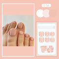 Fashion personality toe nail stickers finished product in skin colour with glue application