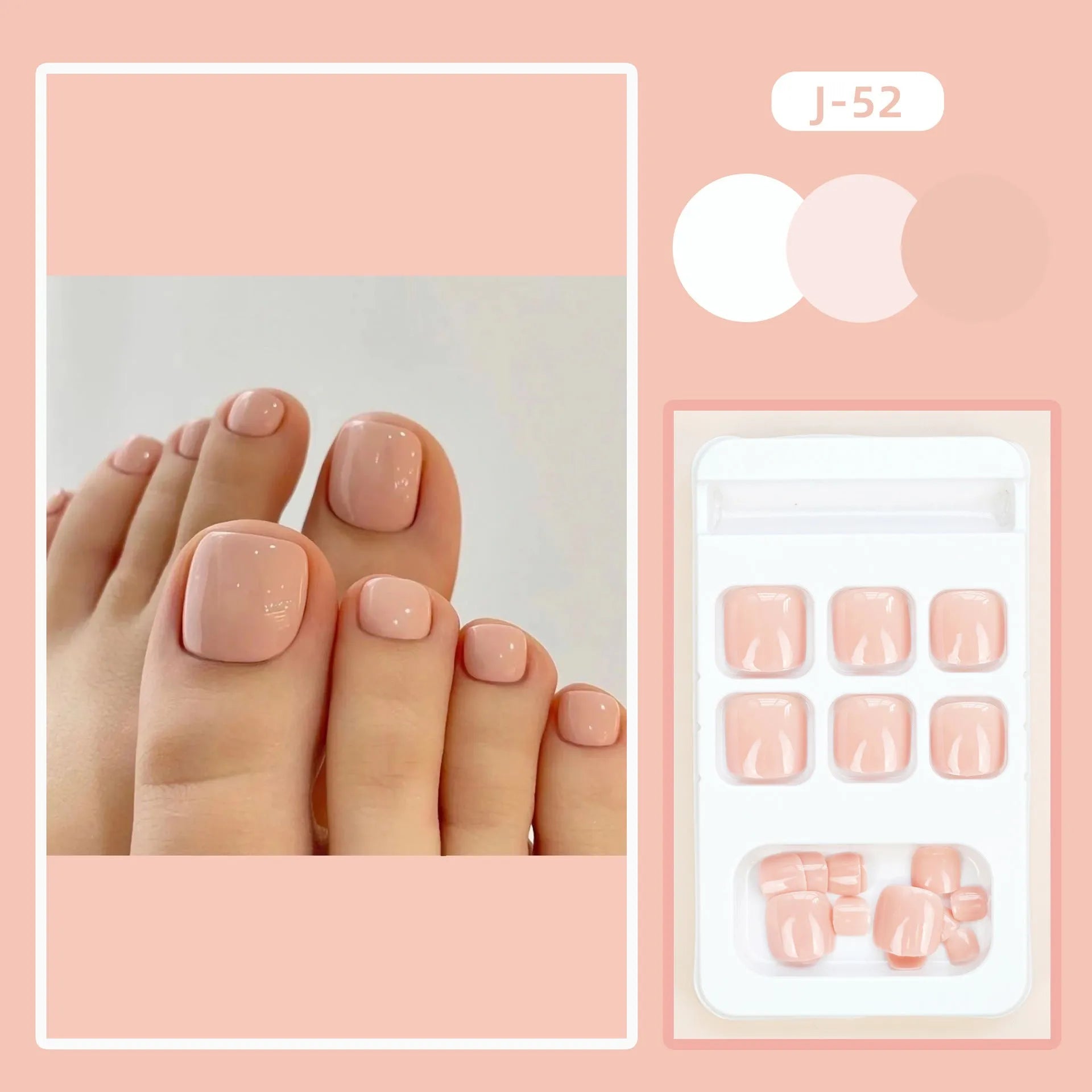Fashion personality toe nail stickers finished product in skin colour with glue application