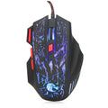 Colourful RGB gaming mouse with ergonomic design and USB cable for desktop gaming