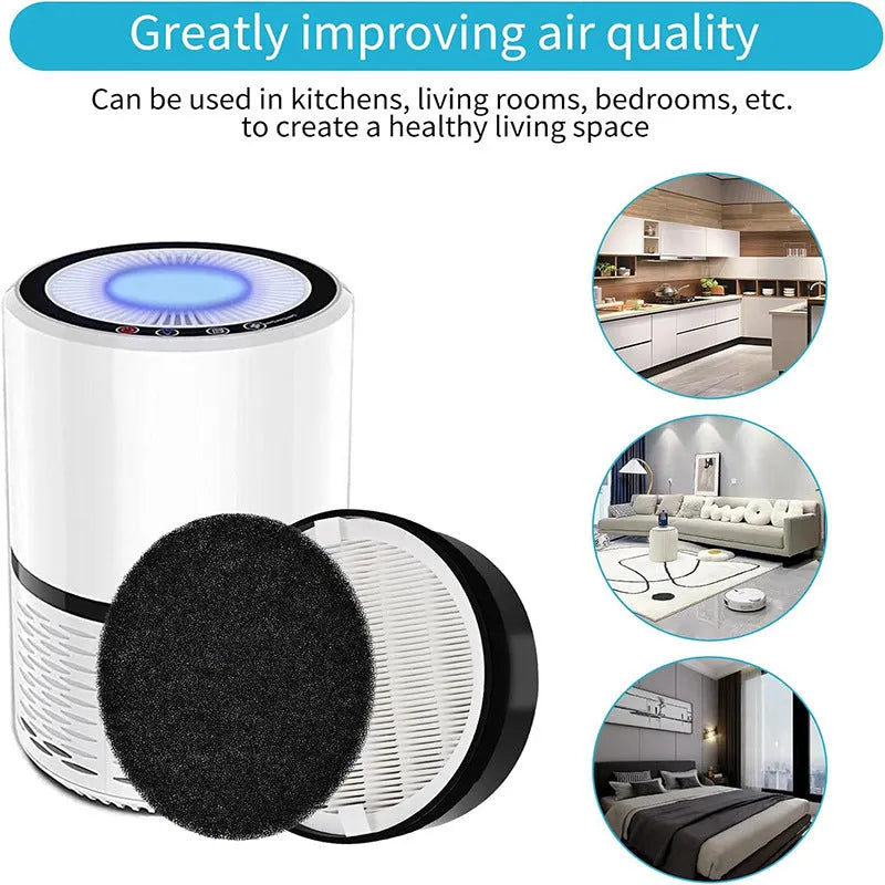 Levoit LV-H132 compatible replacement air purifier filter set with activated carbon screen and cotton pre-filter