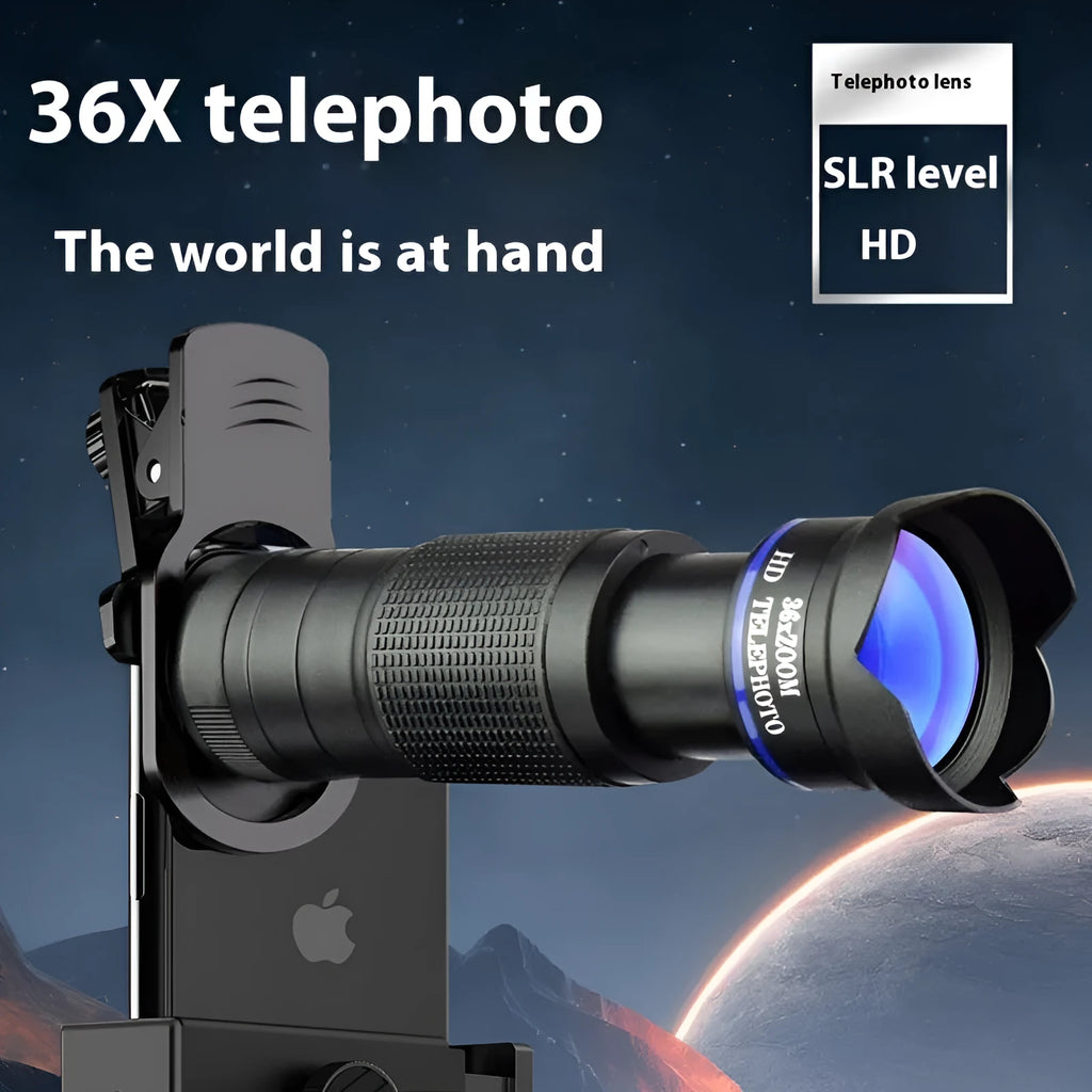 36x telephoto lens set for mobile phone external camera with monocular structure