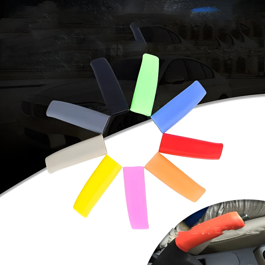 Universal silicone handbrake sleeve 12cm long in five colour options for vehicle gear lever