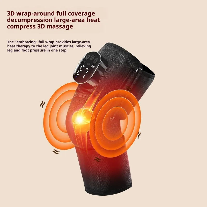 Black electric heating kneepad self-heating joint massage instrument with USB charging