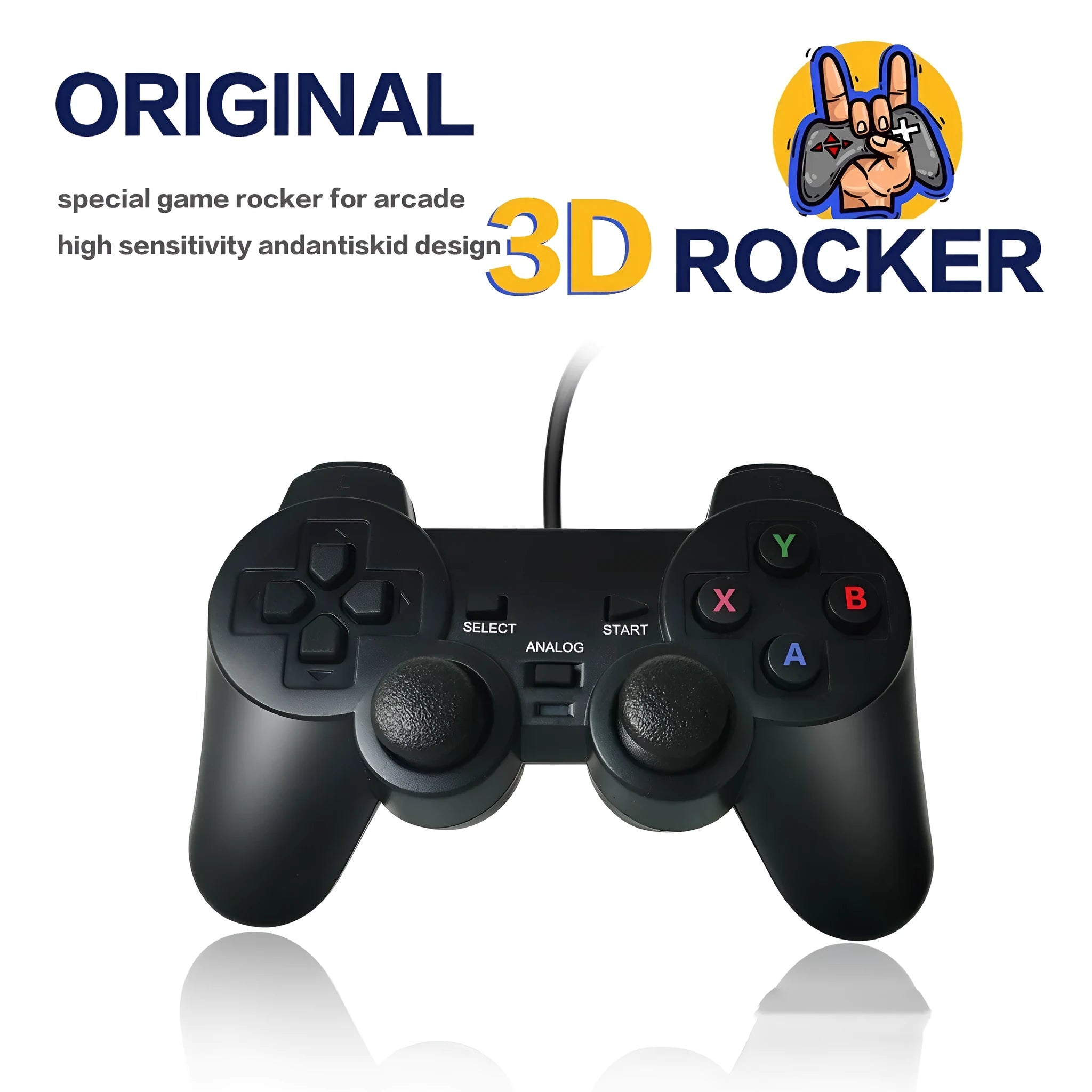 Wired USB game controller for Super ConsoleX with SNES-style design