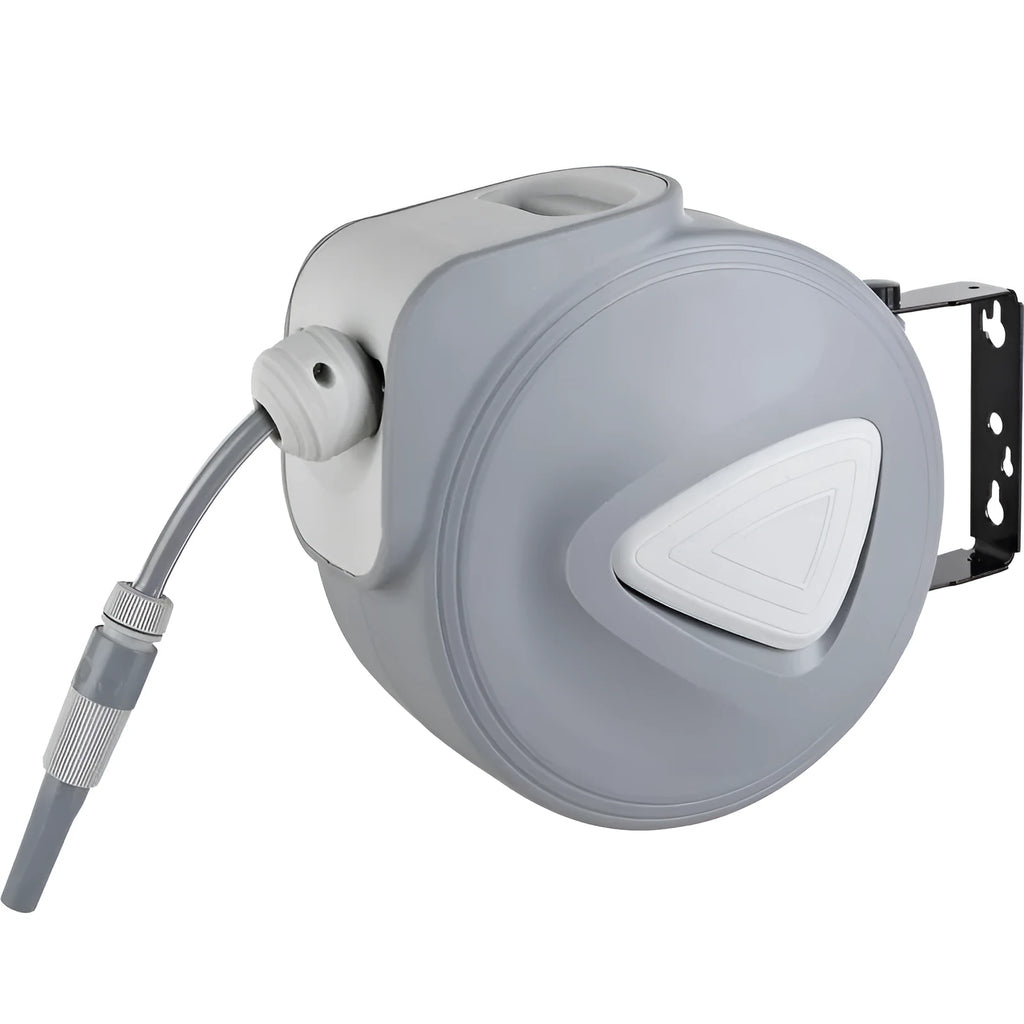 Automatic retractable hose reel with 10 metre PVC water pipe for car wash and garden use