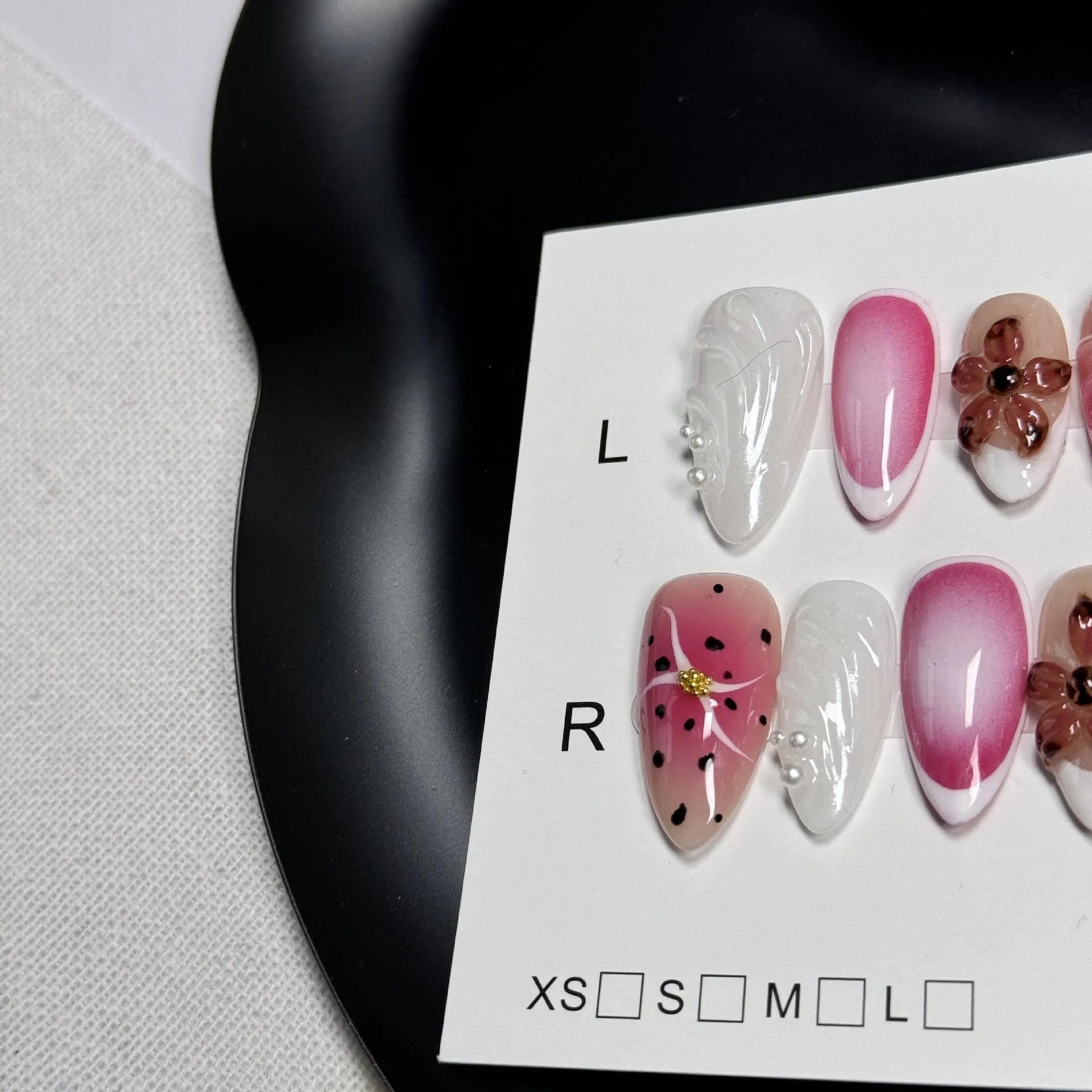 Hand-painted three-dimensional nail beauty patches with embossed carved designs
