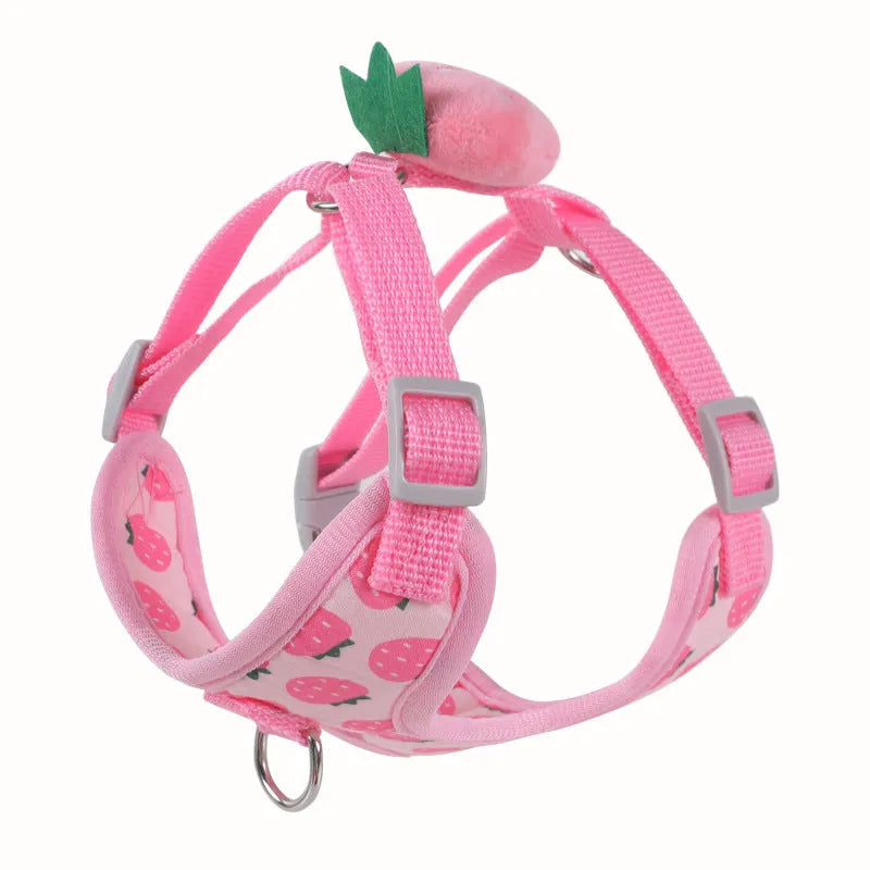 Reflective dog walking vest for small breeds in carrot colour with integrated lead