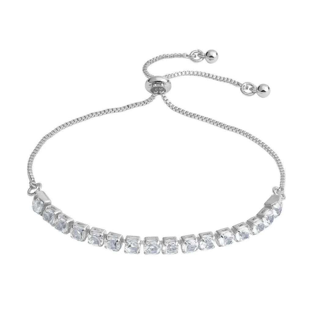 Metal micro-studded claw chain simple bracelet in electroplated finish, unisex design