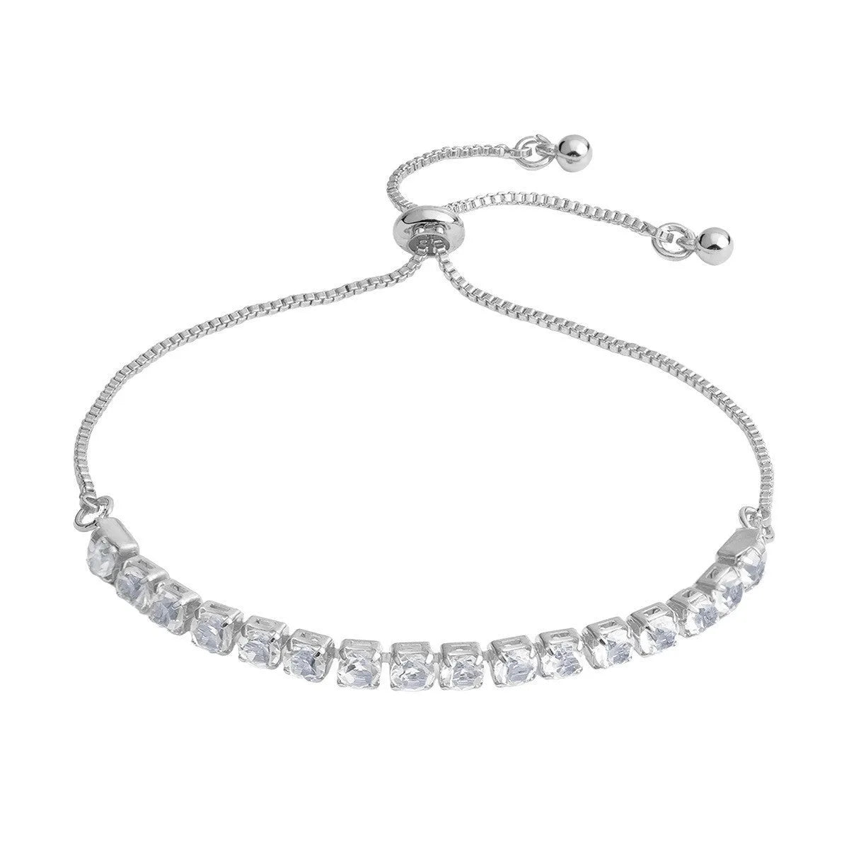 Metal micro-studded claw chain simple bracelet in electroplated finish, unisex design
