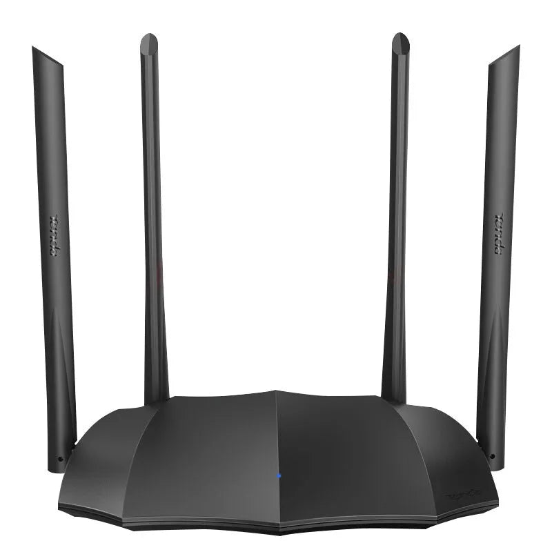 AC8 dual-band wireless router with three Gigabit LAN ports on the back.