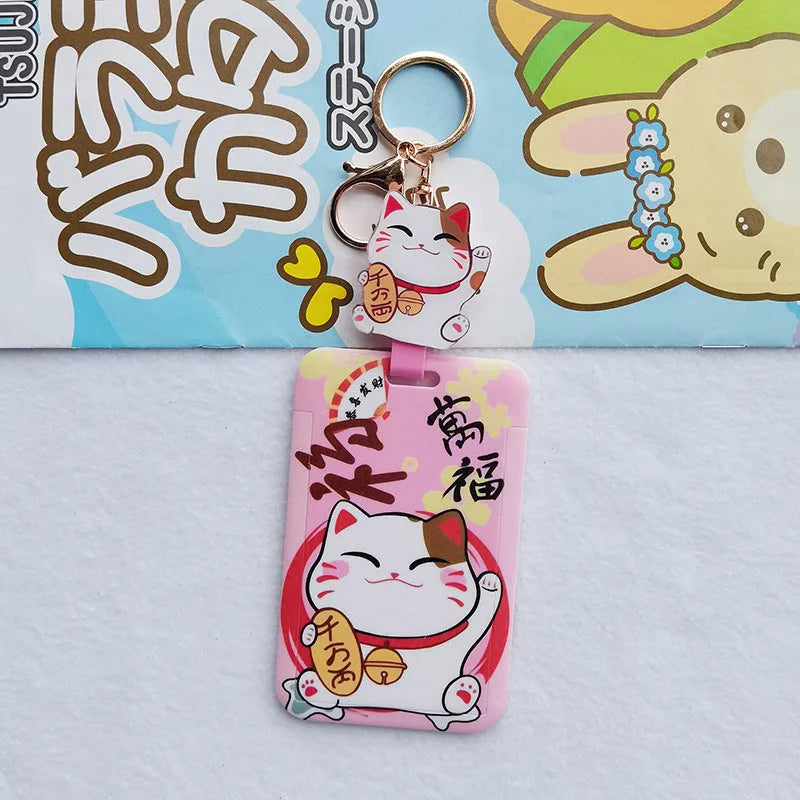 Lucky Cat certificate set with plastic sleeve and decorative ferrule pendant for document protection