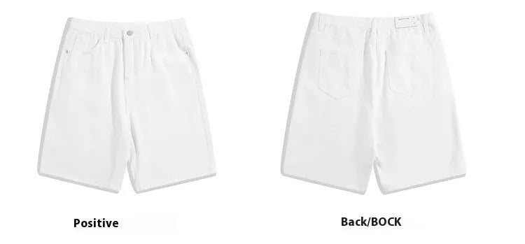 Men's light blue denim shorts with a straight leg and five-pocket design on a mid-waist fit.