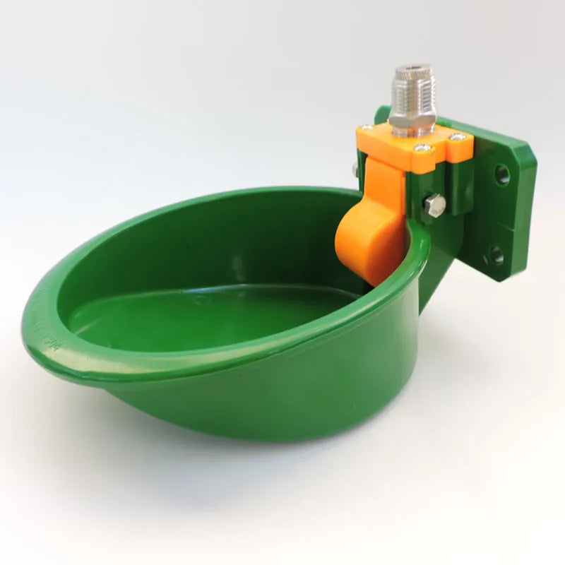 Green plastic water nozzle auto drink bowl for pigs and sheep livestock