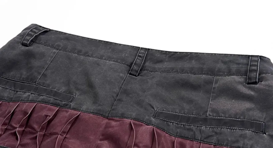 Boys black and grey wide leg summer pants with loose Korean style fit